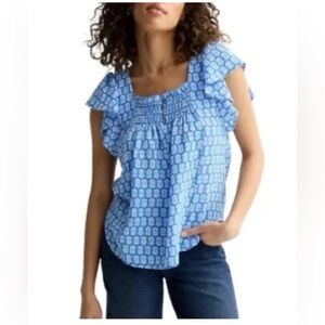NEW… Draper James Flutter Sleeve Square-Neck Top